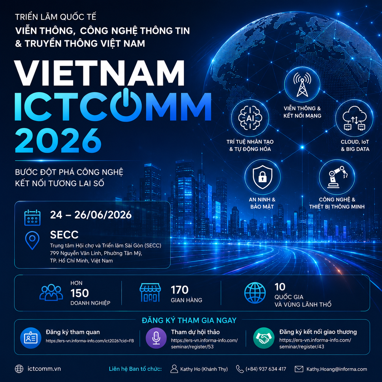 Vietnam ICTCOMM 2026 – Kết Nối Công Nghệ, AI Và Chuyển Đổi Số Cho Doanh Nghiệp Việt Nam